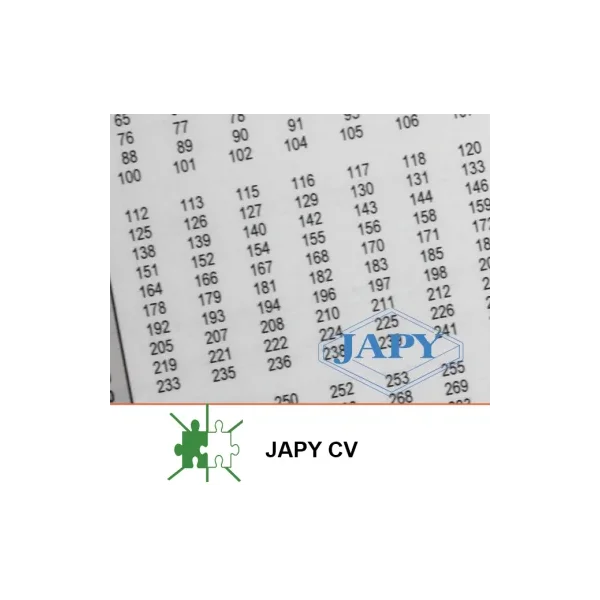 Tabla de medición para tanques Japy CV