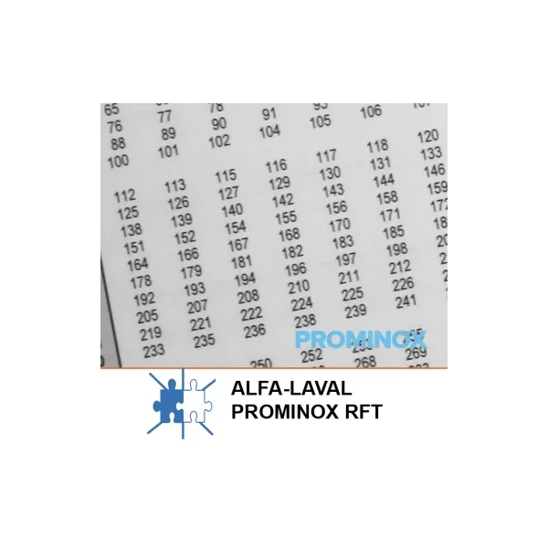Tabla de medición para tanques Alfa-Laval/Prominox RFT