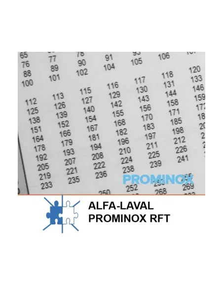 Tabla de medición para tanques Alfa-Laval/Prominox RFT