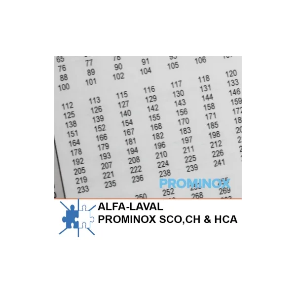 Tabla de medición para tanques Alfa-Laval/Prominox SCO-CH-HCA
