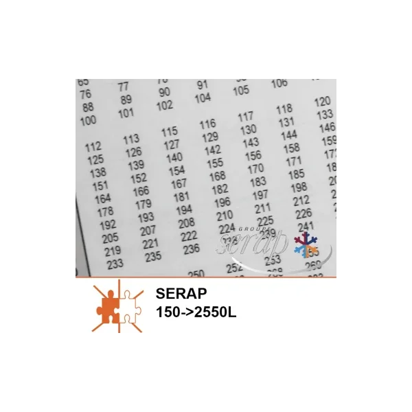 Tabla de medición para tanques Serap 150-2550L
