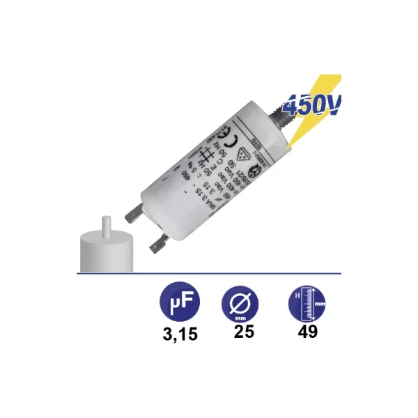 Condensador 3.15µF 400V Ø 25X49