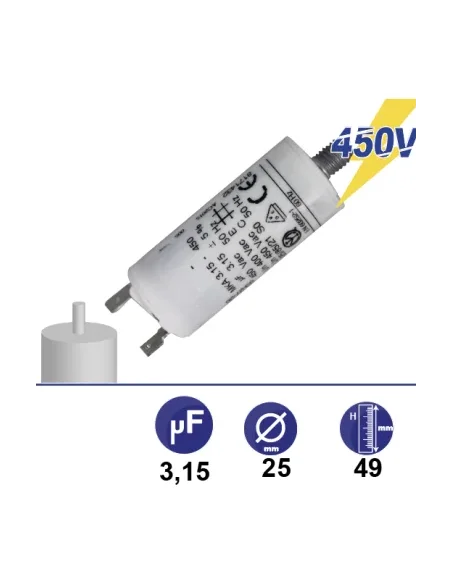 Condensador 3.15µF 400V Ø 25X49