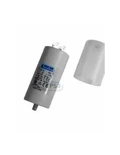 Condensador de 35µf con varilla de fijación y tapón con conectores terminales