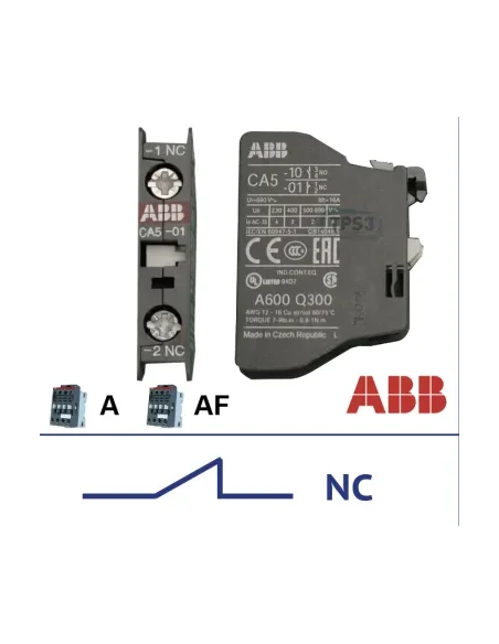 Contacto auxiliar "NC" para contactor ABB tipo A/AF