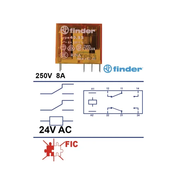 Relé 2 inversores 24V AC
