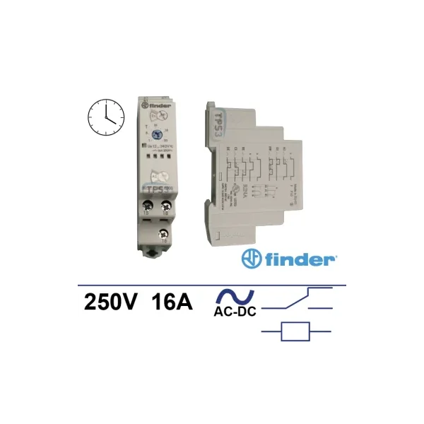 Relé temporizado 6 funciones 16A 12-240V AC/DC