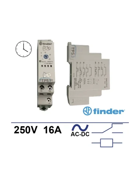 Relé temporizado 6 funciones 16A 12-240V AC/DC
