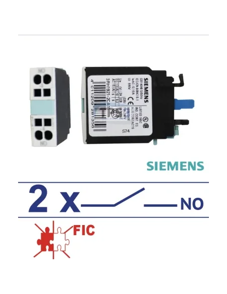 Contacto auxiliar 2 "NO" para contactor SIRIUS