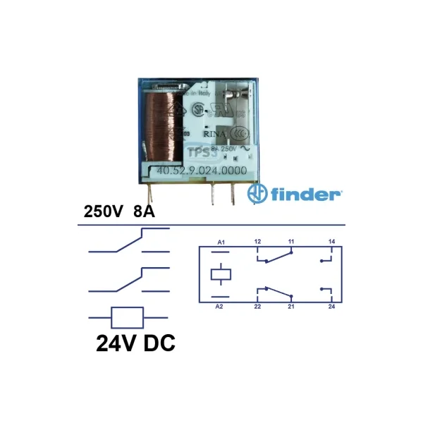 Relé 2 inversores 24V DC