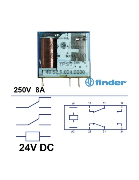 Relé 2 inversores 24V DC