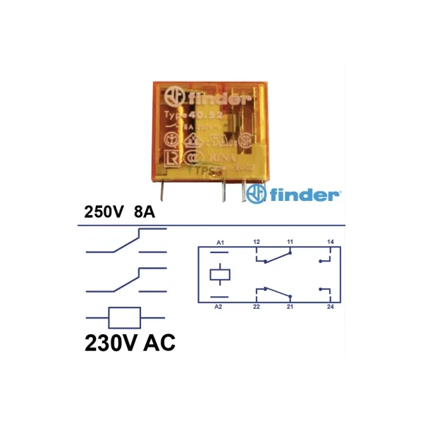 Relé 2 inversores 230V AC