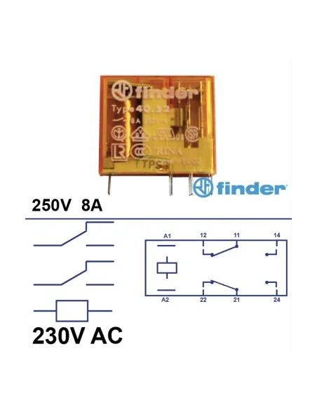 Relé 2 inversores 230V AC