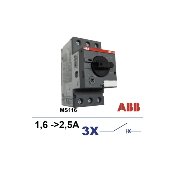 Disyuntor motor MS116 1.6-2.5A