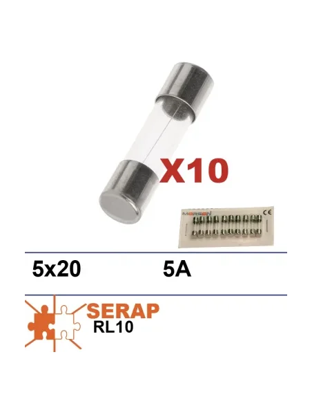 10 fusibles 5x20mm 5AT para tarjeta CPU Pilote+/RL10