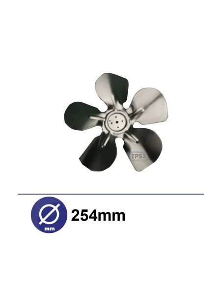 Hélice 5 palas Ø254 para motor ventilador TPS3