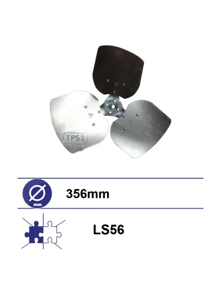 Hélice 3 palas Ø356 para motor ventilador EL233