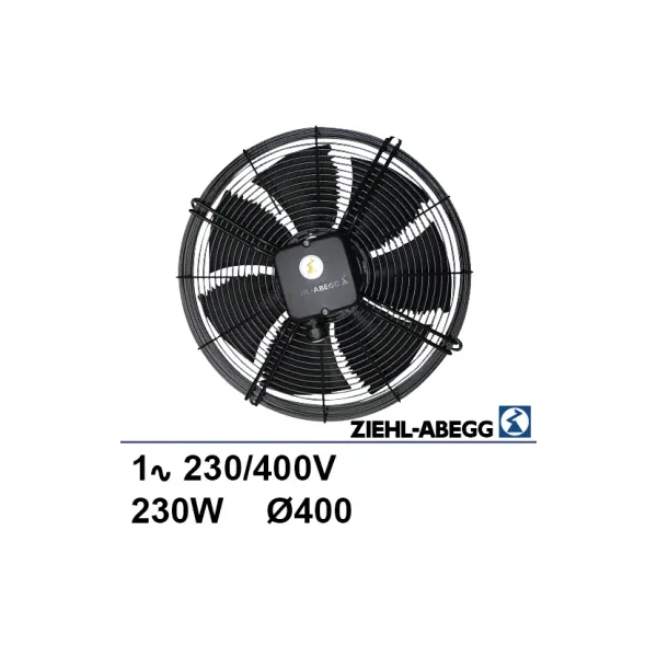 Ventilateur sur grille Ziehl-abegg 3x230/400V 230W Ø400mm