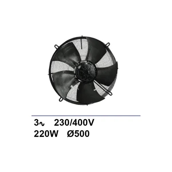 Ventilador de rejilla Ziehl-abegg 3x230/400V 770W Ø500mm