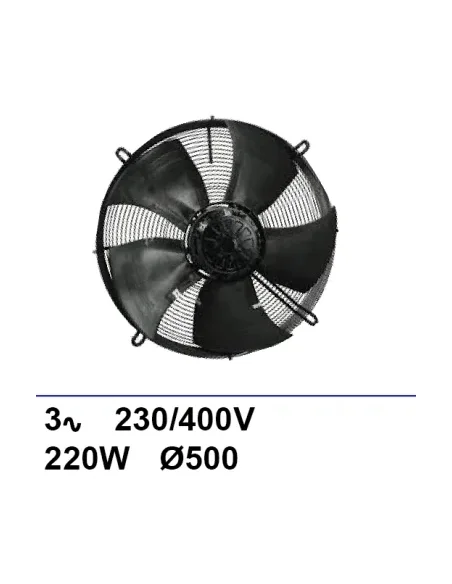 Ventilador de rejilla Ziehl-abegg 3x230/400V 770W Ø500mm
