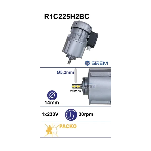 Motorreductor R1C225H2BC 30vpm 230V (Packo)