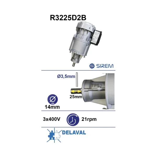 Motorreductor R3225D2B 21vpm 400V (Delaval)