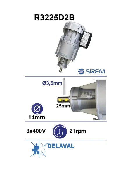 Motorreductor R3225D2B 21vpm 400V (Delaval)