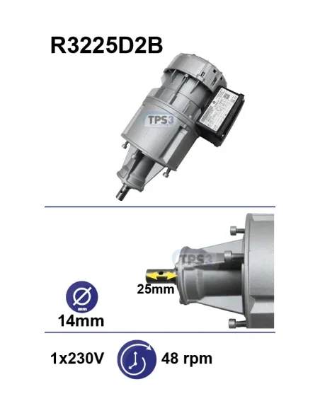 Motoréducteur R3225D2B 48rpm arbre D:14 L:25