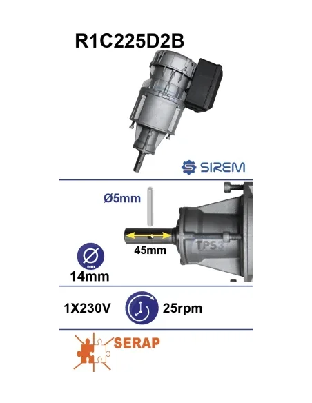 Motorreductor R1C225D2B 25vpm 230V (Serap)