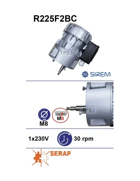 Motorreductor R225F2B 30vpm 230V (Serap)