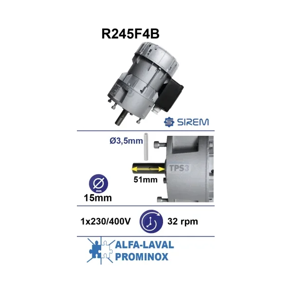 Motorreductor R245F4B 32vpm 230V (Alfa Laval / Prominox)