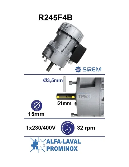 Motorreductor R245F4B 32vpm 230V (Alfa Laval / Prominox)