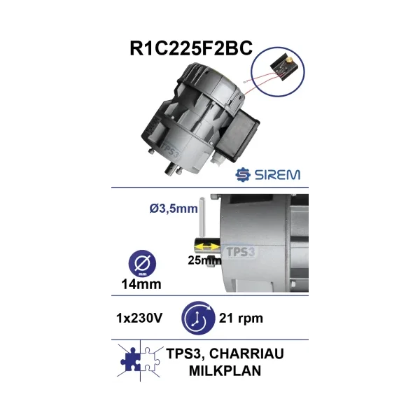 Motorreductor R1C225F2BC 21vpm 230V (Milkplan, Charriau, TPS3)