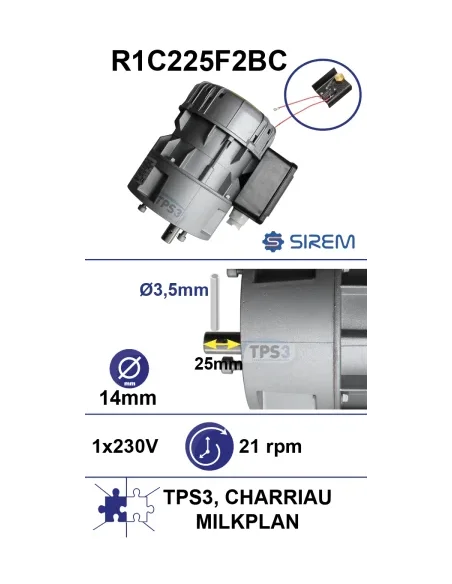 Motorreductor R1C225F2BC 21vpm 230V (Milkplan, Charriau, TPS3)