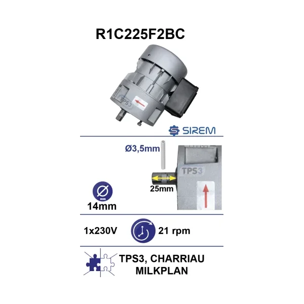 Motorreductor R1C225F2BC 21vpm 230V (Milkplan, Charriau, TPS3)