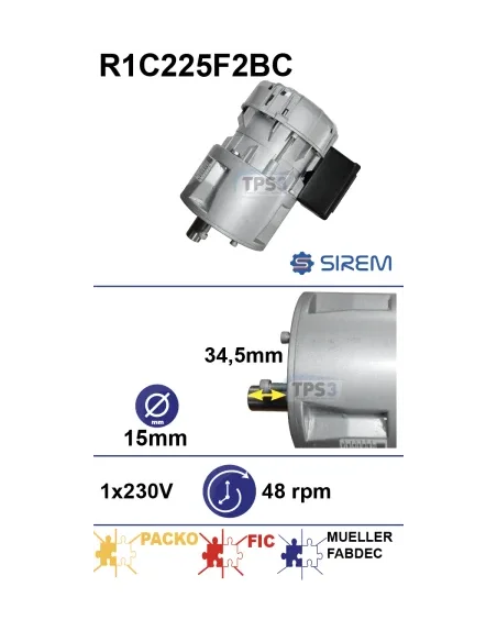 Motorreductor R1C225F2BC 48vpm 230V (Packo, Fic, Mueller, Fabdec)