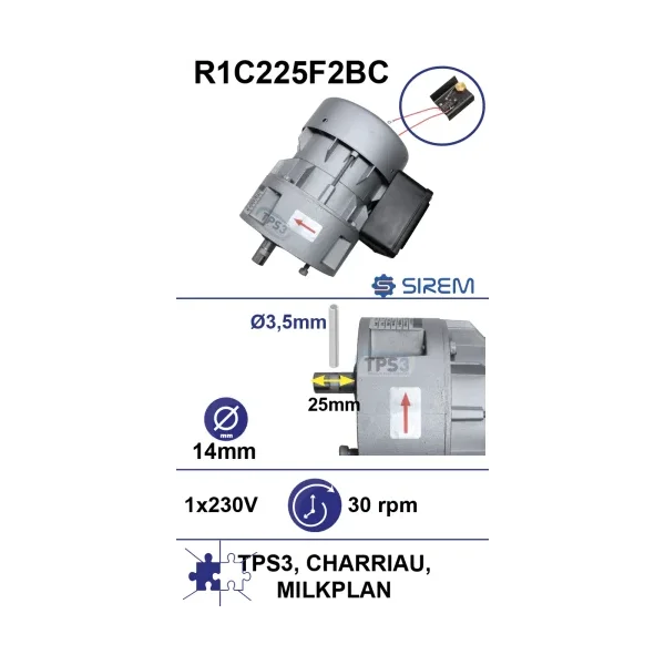 Motorreductor R1C225F2BC 30vpm 230V (Milkplan, Charriau, TPS3)