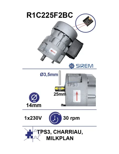 Motorreductor R1C225F2BC 30vpm 230V (Milkplan, Charriau, TPS3)