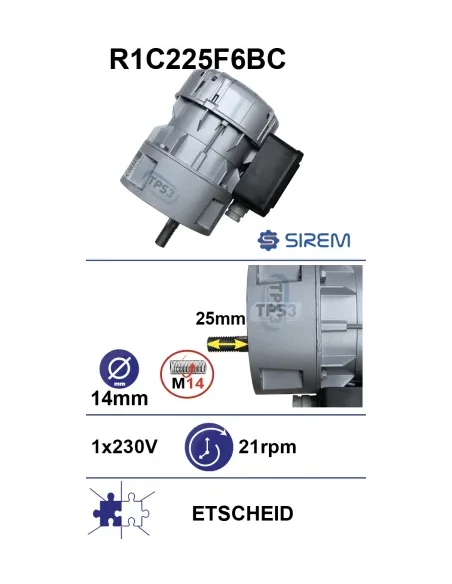 Motorreductor R1C225F6BC 21vpm 230V (Etscheid)
