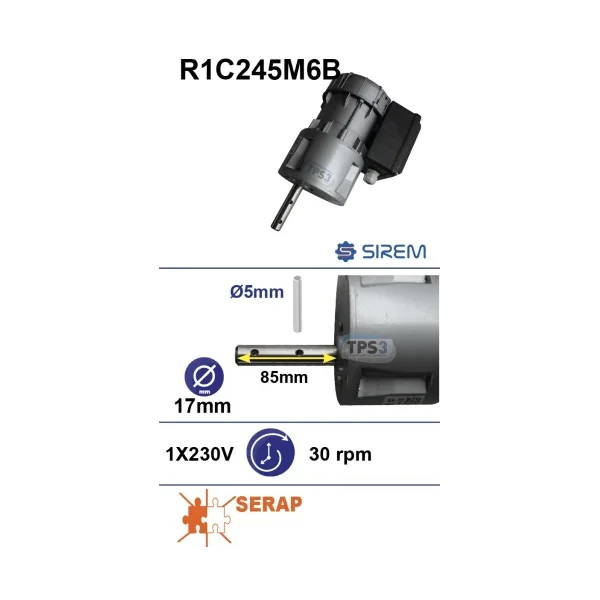 Motorreductor R1C245M6B 30vpm 230V (Serap)