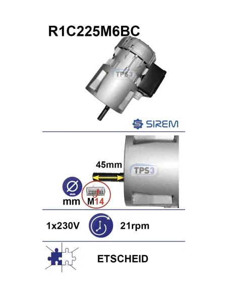 Motorreductor R1C225M6BC 21vpm 230V (Etscheid)