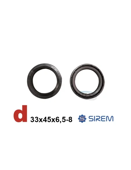 Junta de labio 33X45X6,5-8 para motorreductores Sirem tipo N