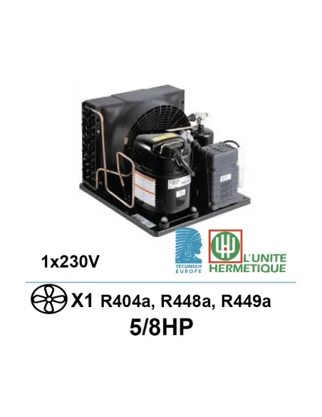 Unidad de refrigeración 230V 5/8hp compresor de pistón