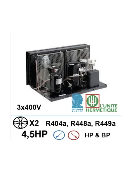 Unidad de refrigeración 3x400V 4,5hp compresor de pistón