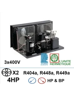 Unidad de refrigeración 3x400V 6hp compresor de pistón