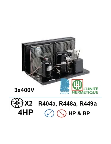 Unidad de refrigeración 3x400V 6hp compresor de pistón