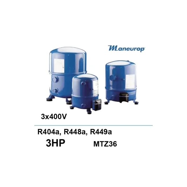 Compresor Maneurop MTZ36 R404a 3cv