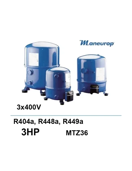 Compresor Maneurop MTZ36 R404a 3cv