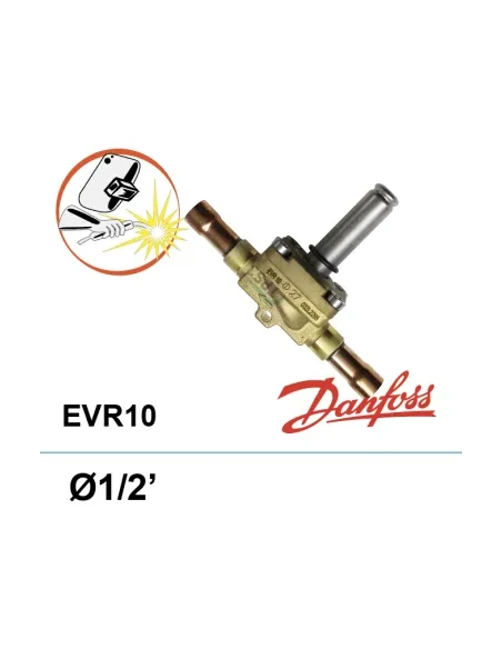 Cuerpo de electroválvula Danfoss EVR10 1/2 de rosca para freón