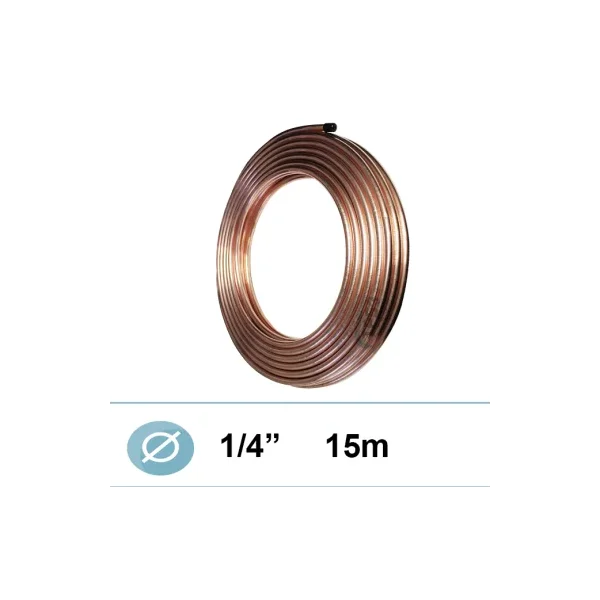 Ø1/4 tubo de cobre recocido refrigerante en espiral 15M